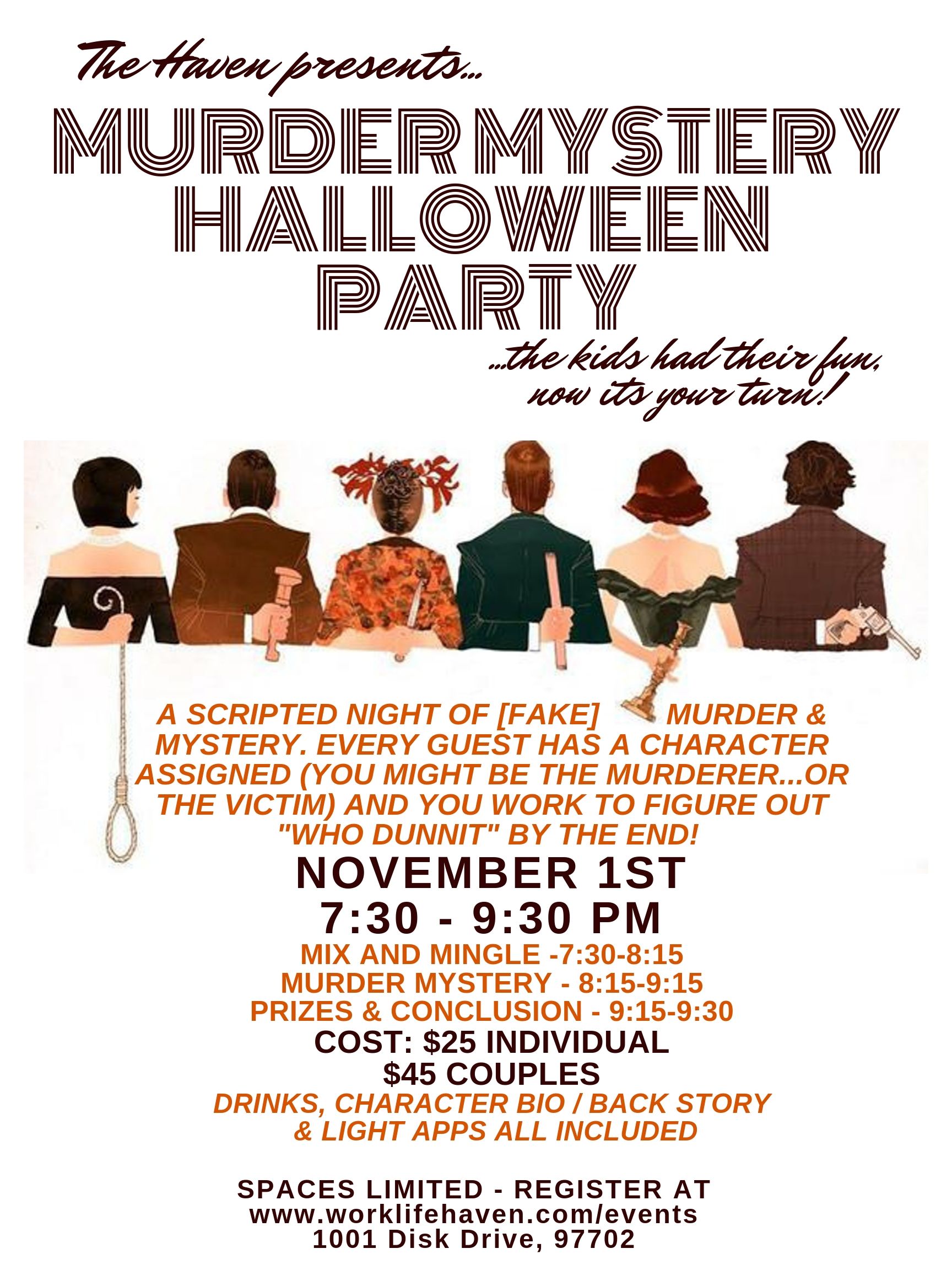 The Haven Murder Mystery Halloween Party Events The Haven